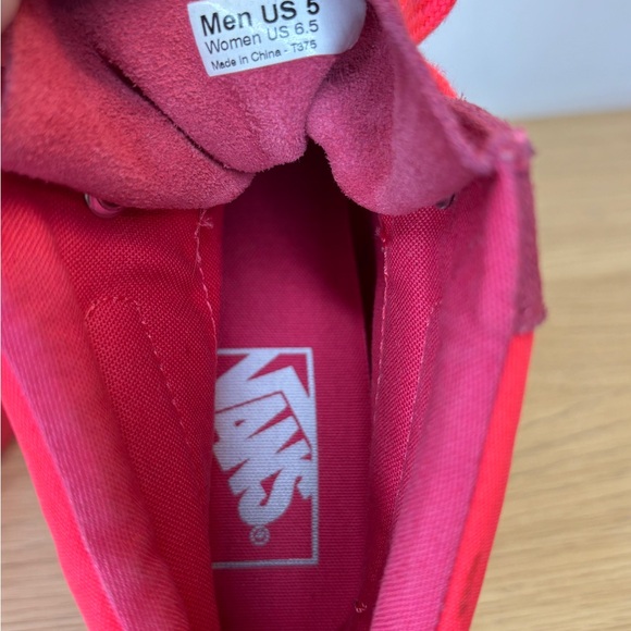 Vans Sk8-Hi Wedge Red Burgundy Suede Canvas High Top Sneakers Womens 6.5 - Picture 7 of 7